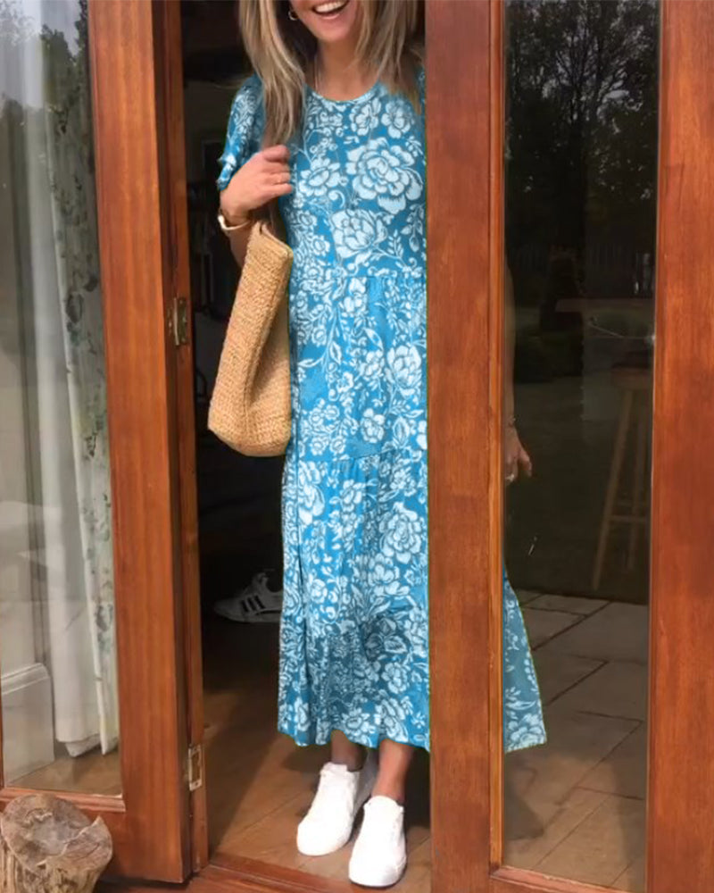 Jasmin - Short Sleeve Floral Dress
