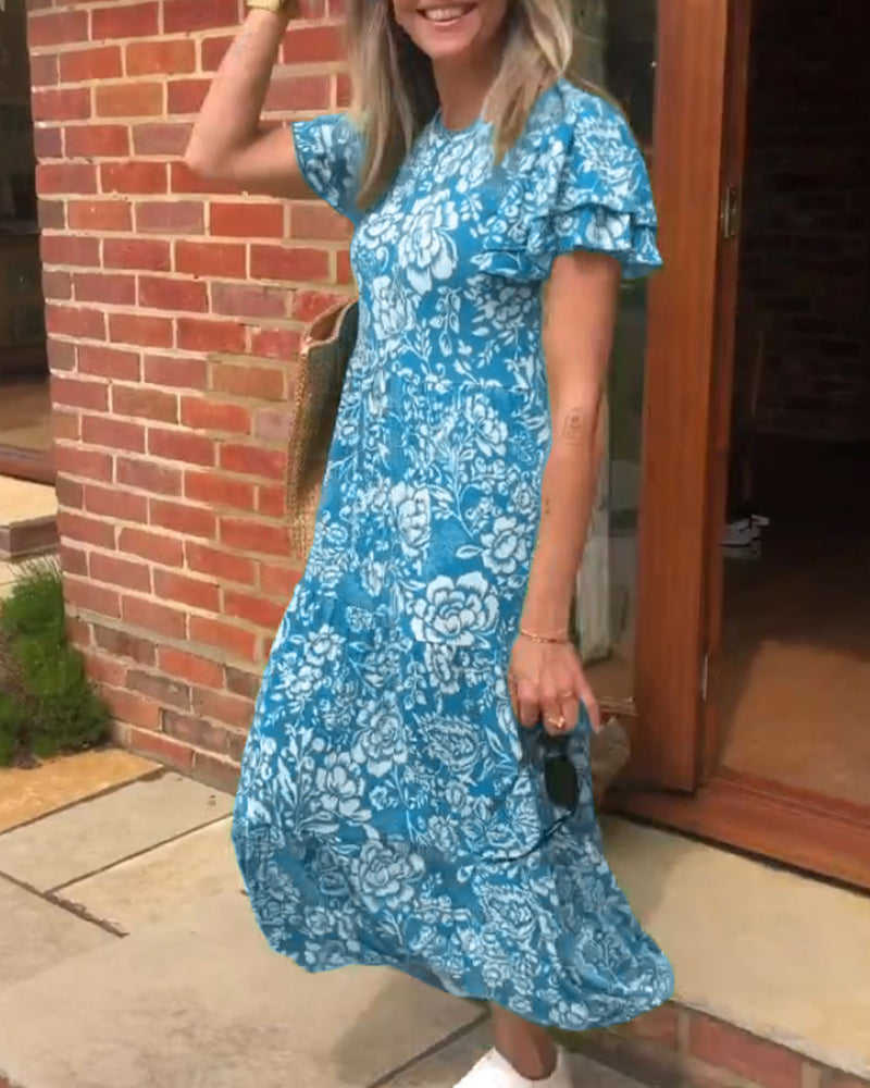 Jasmin - Short Sleeve Floral Dress