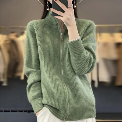 Elsa™ - Superweicher Woll-Cardigan mit Reißverschluss