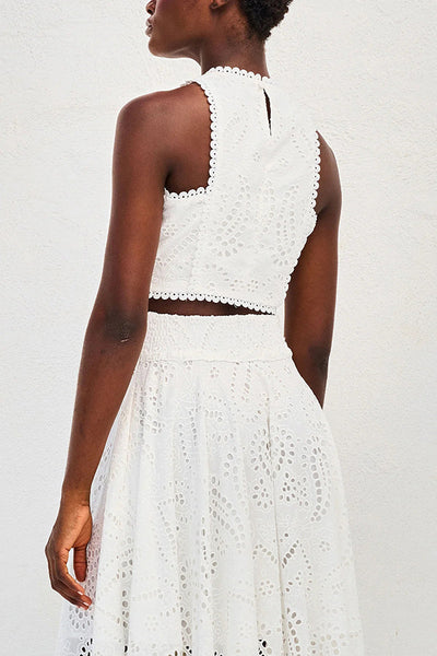 Rosanna - Sleeveless Lace Two-Piece Set