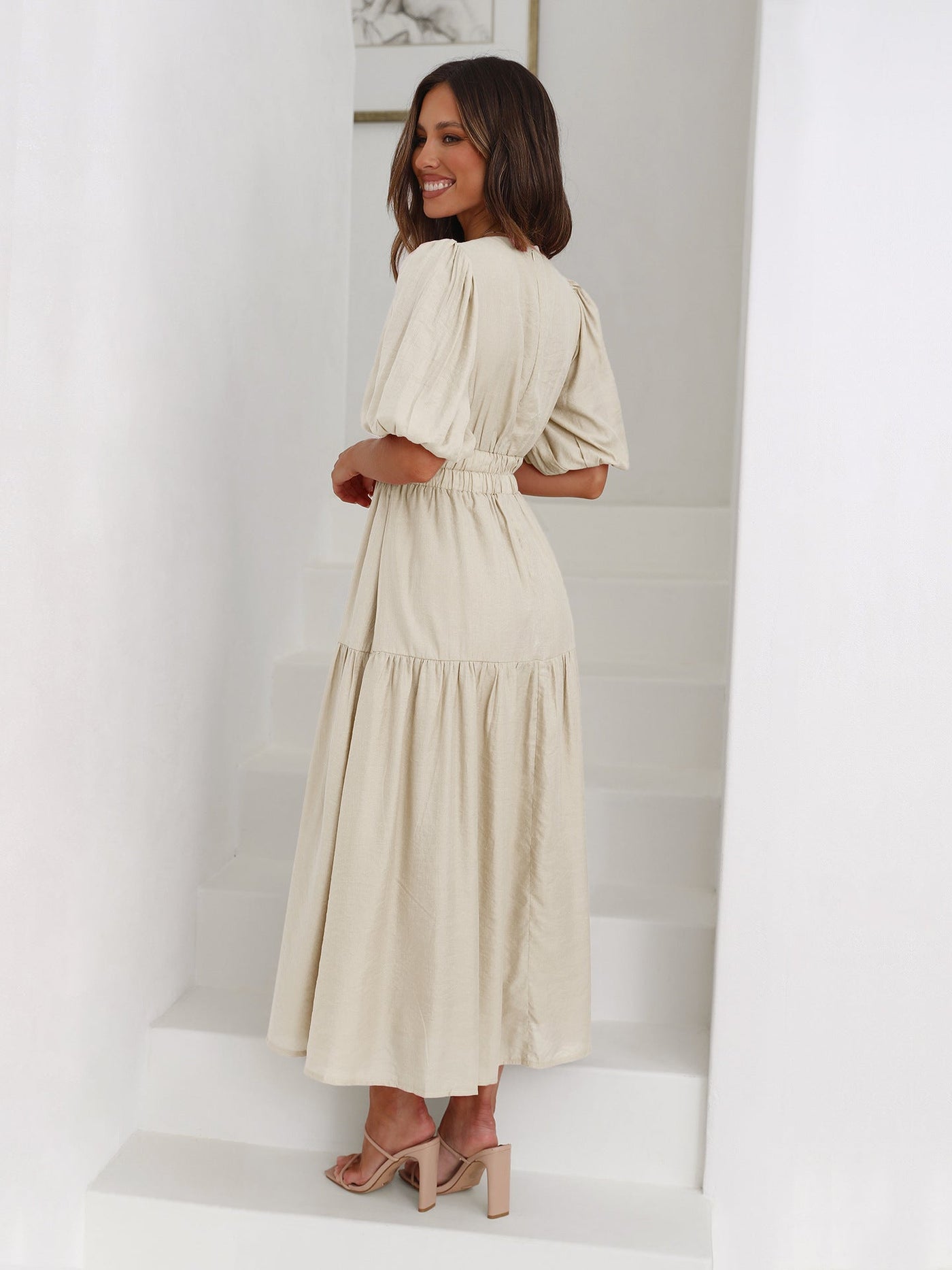 Bethany | Dress with Puff Sleeves