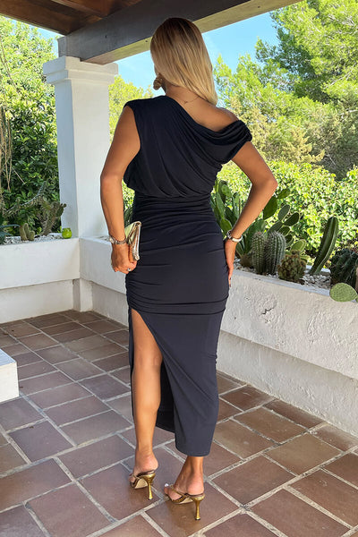 Maelis | Navy Drape Midi