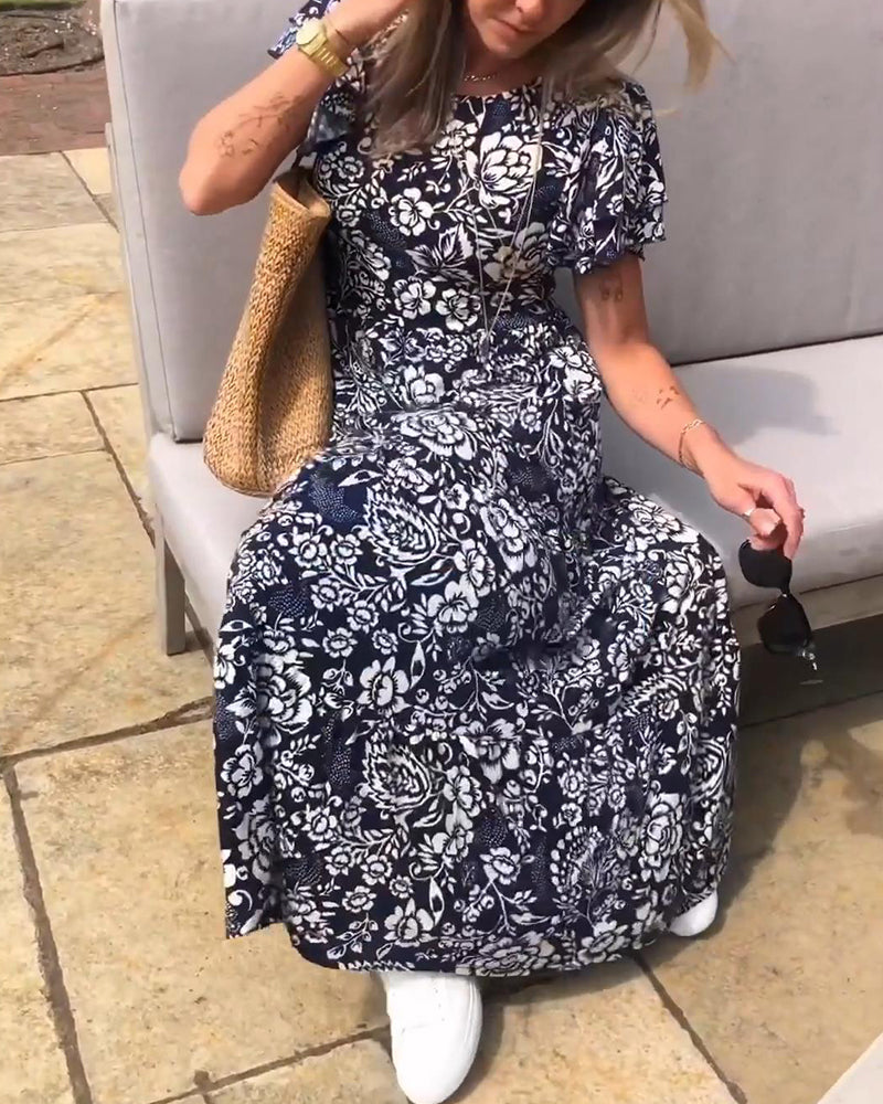 Jasmin - Short Sleeve Floral Dress