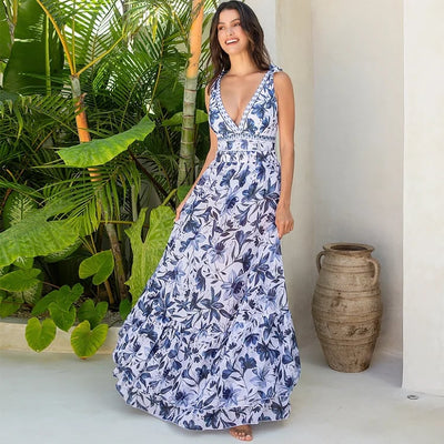 Dbvacay Floral Print One-Piece Swimsuit Set