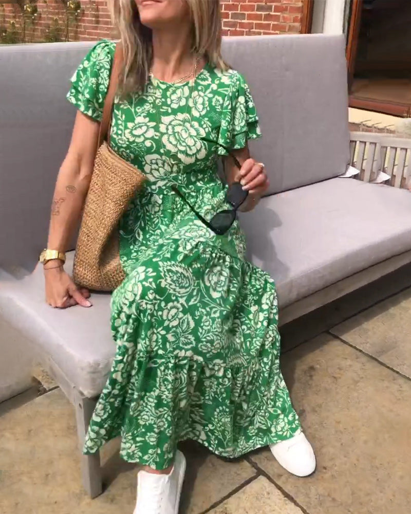 Jasmin - Short Sleeve Floral Dress