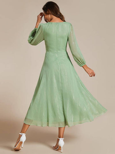 Luminous Chiffon Long Sleeve Dress