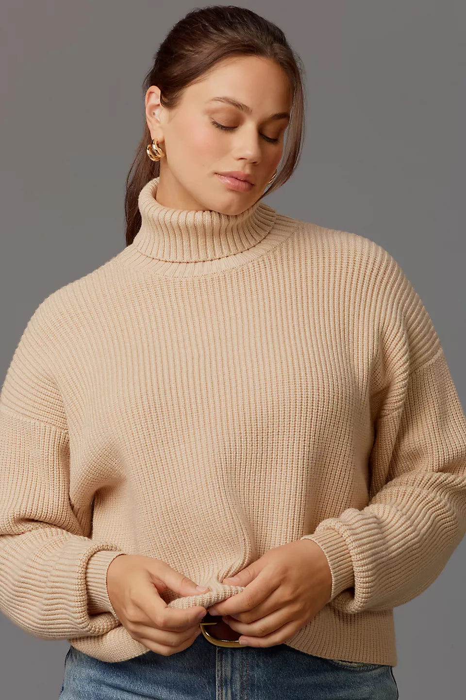 Ribbed Turtleneck Sweater