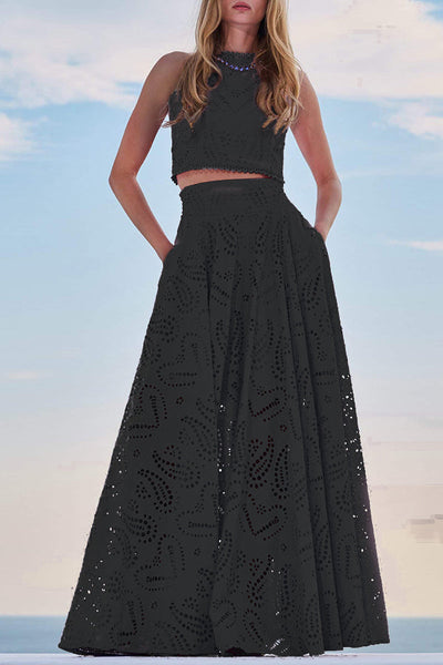 Rosanna - Sleeveless Lace Two-Piece Set