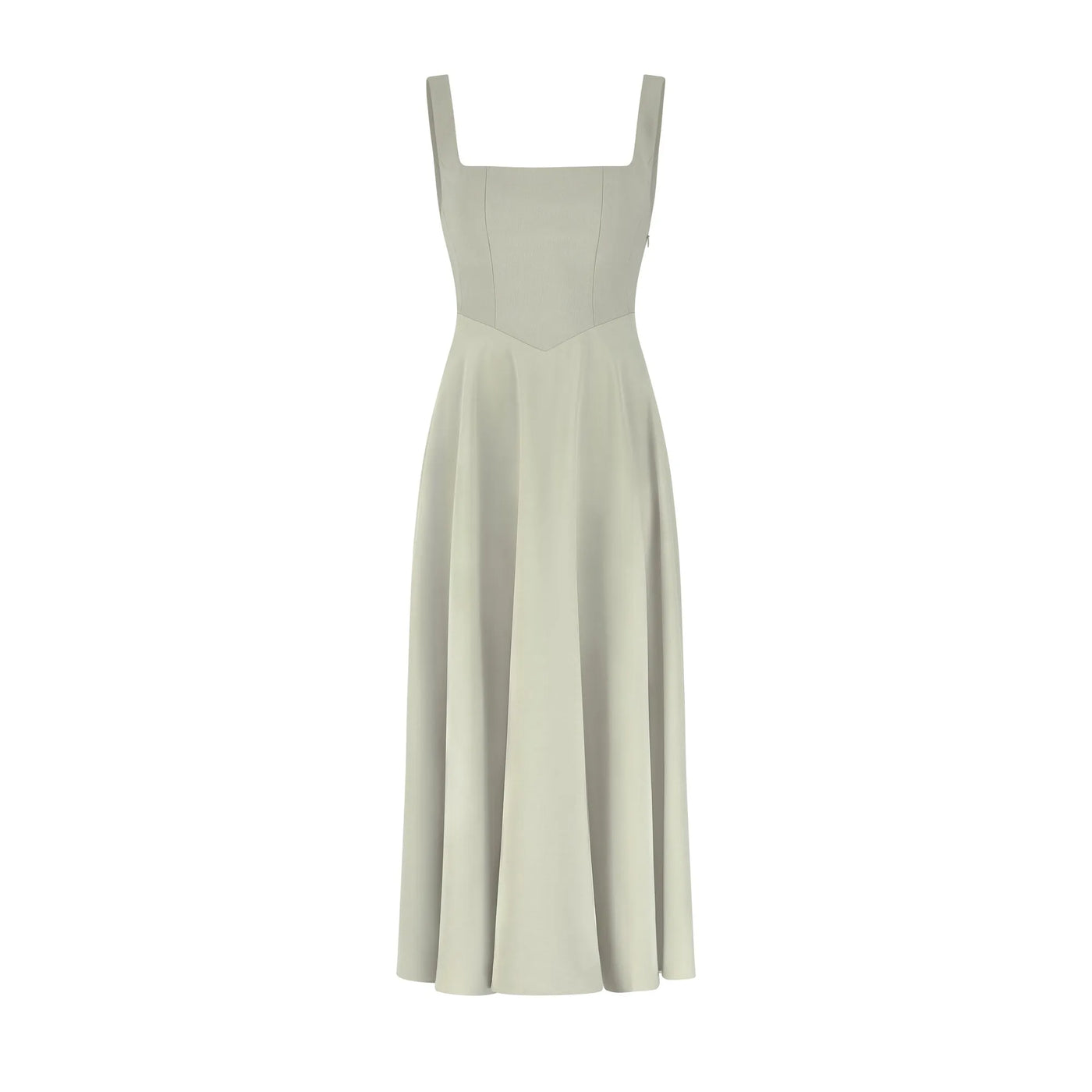 High Waist Square Neck Midi Dress (Multicolor)