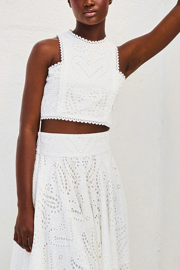 Rosanna - Sleeveless Lace Two-Piece Set