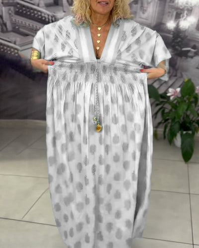 Loose Holiday Print Maxi Dress