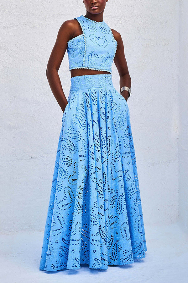 Rosanna - Sleeveless Lace Two-Piece Set