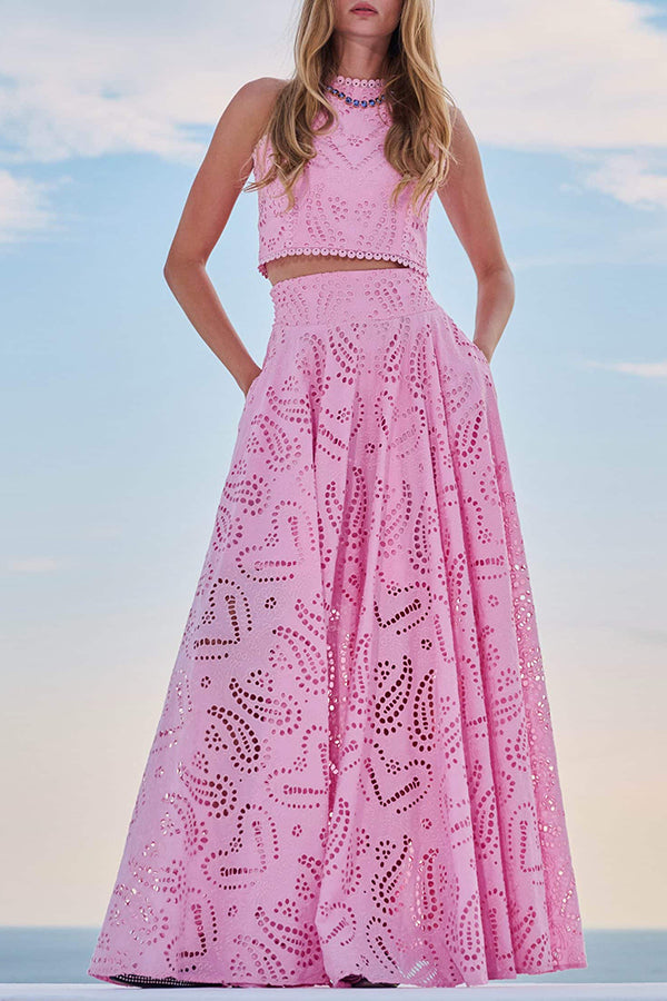 Rosanna - Sleeveless Lace Two-Piece Set