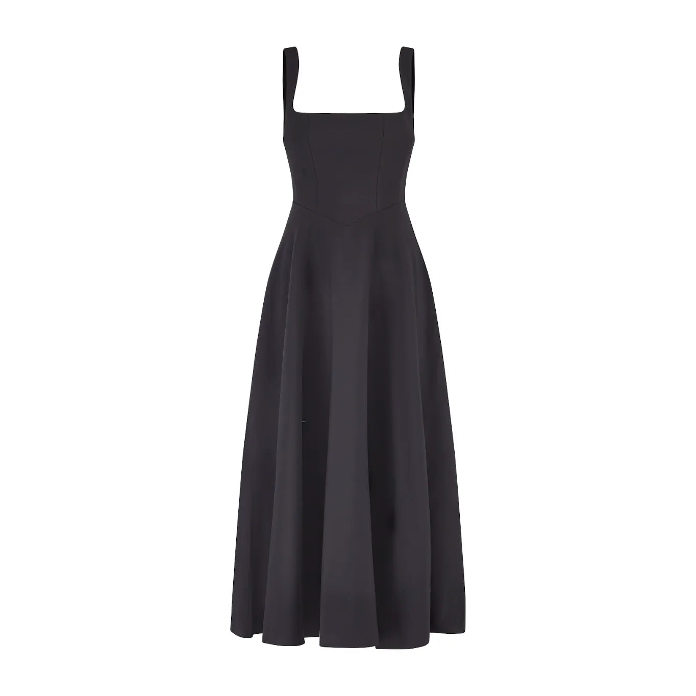 High Waist Square Neck Midi Dress (Multicolor)
