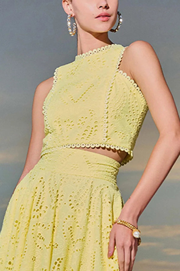 Rosanna - Sleeveless Lace Two-Piece Set