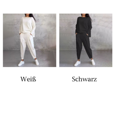 SaLong sleeve round neck top & pants 2-piece set