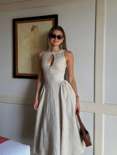 Elisa – Linen Midi Dress