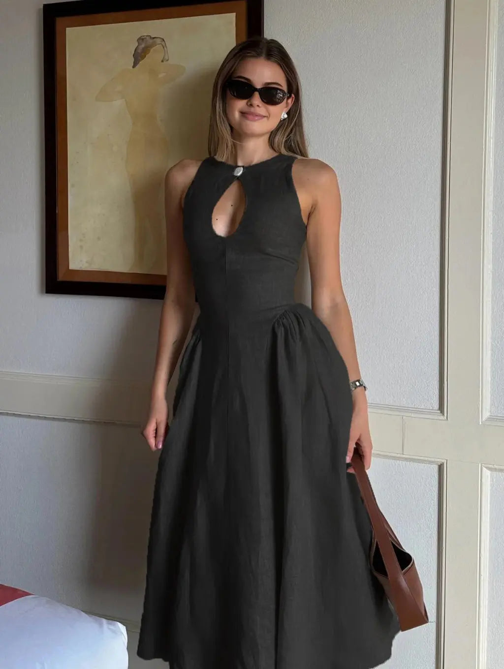 Elisa – Linen Midi Dress