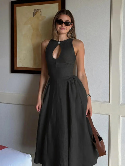 Elisa – Linen Midi Dress