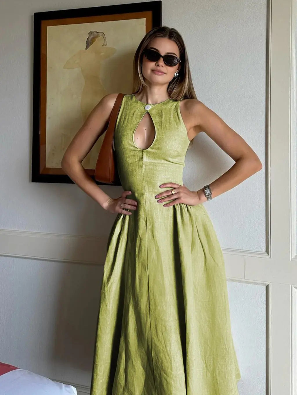 Elisa – Linen Midi Dress