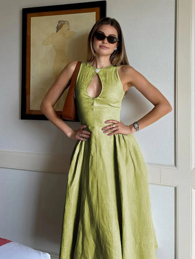 Elisa – Linen Midi Dress
