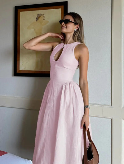Elisa – Linen Midi Dress