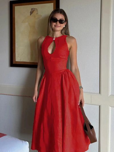 Elisa – Linen Midi Dress