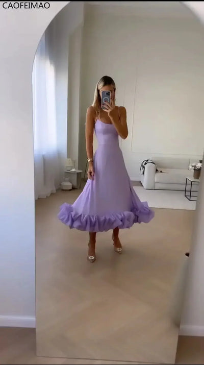 Elegant Curved Hem Dress