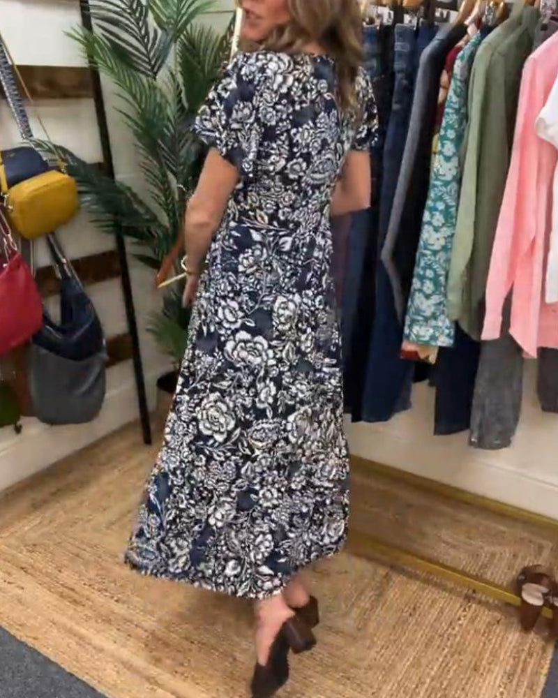 Jasmin - Short Sleeve Floral Dress