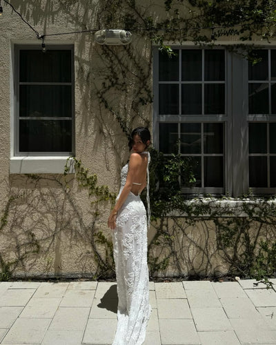 Arlette | Halter Neck Sleeveless Maxi Dress