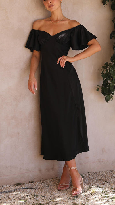 Nalani | Off-the-Shoulder Maxi Dress with Butterfly Sleeves