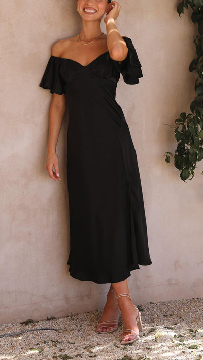 Nalani | Off-the-Shoulder Maxi Dress with Butterfly Sleeves