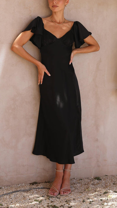 Nalani | Off-the-Shoulder Maxi Dress with Butterfly Sleeves