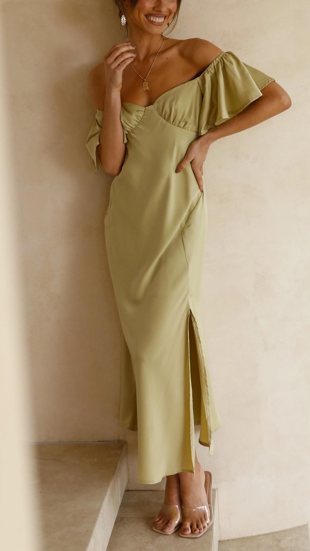 Nalani | Off-the-Shoulder Maxi Dress with Butterfly Sleeves