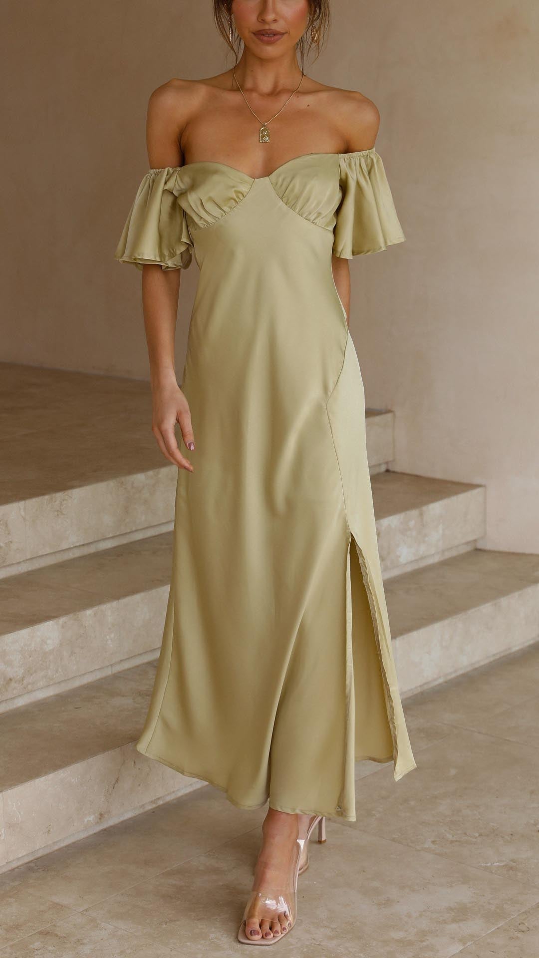Nalani | Off-the-Shoulder Maxi Dress with Butterfly Sleeves
