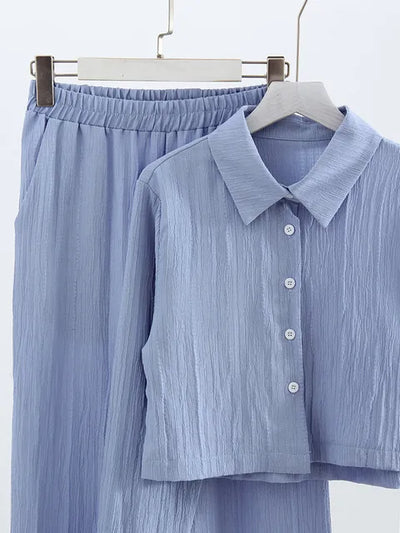Modern Chiffon Women's Outfit with Crop Tops