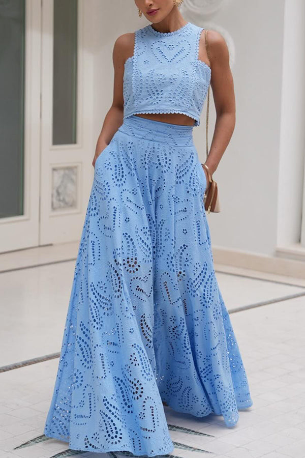Rosanna - Sleeveless Lace Two-Piece Set