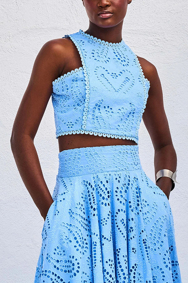Rosanna - Sleeveless Lace Two-Piece Set