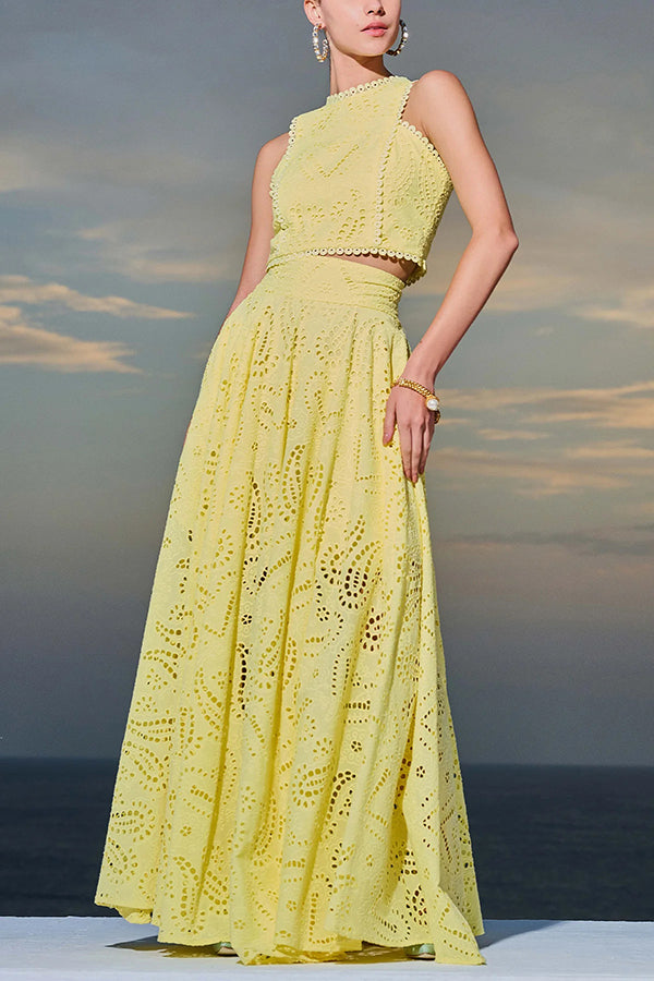 Rosanna - Sleeveless Lace Two-Piece Set