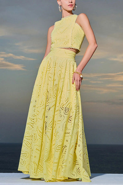 Rosanna - Sleeveless Lace Two-Piece Set