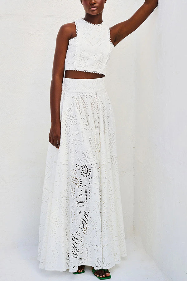 Rosanna - Sleeveless Lace Two-Piece Set