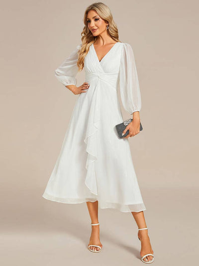 Luminous Chiffon Long Sleeve Dress