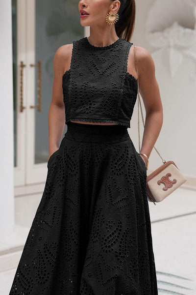Rosanna - Sleeveless Lace Two-Piece Set