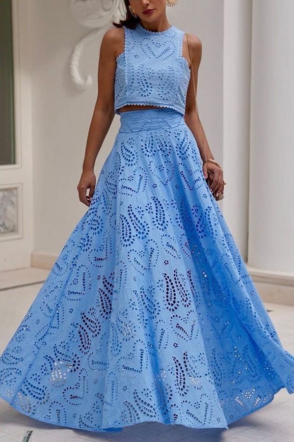 Rosanna - Sleeveless Lace Two-Piece Set