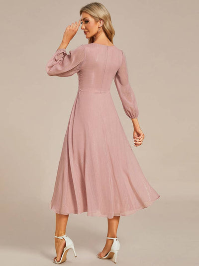 Luminous Chiffon Long Sleeve Dress