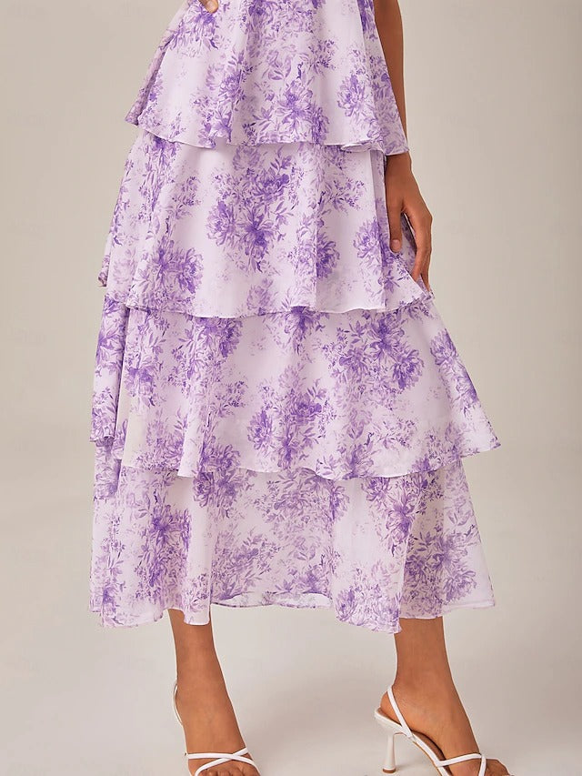 Casual V Neck Maxi Dress