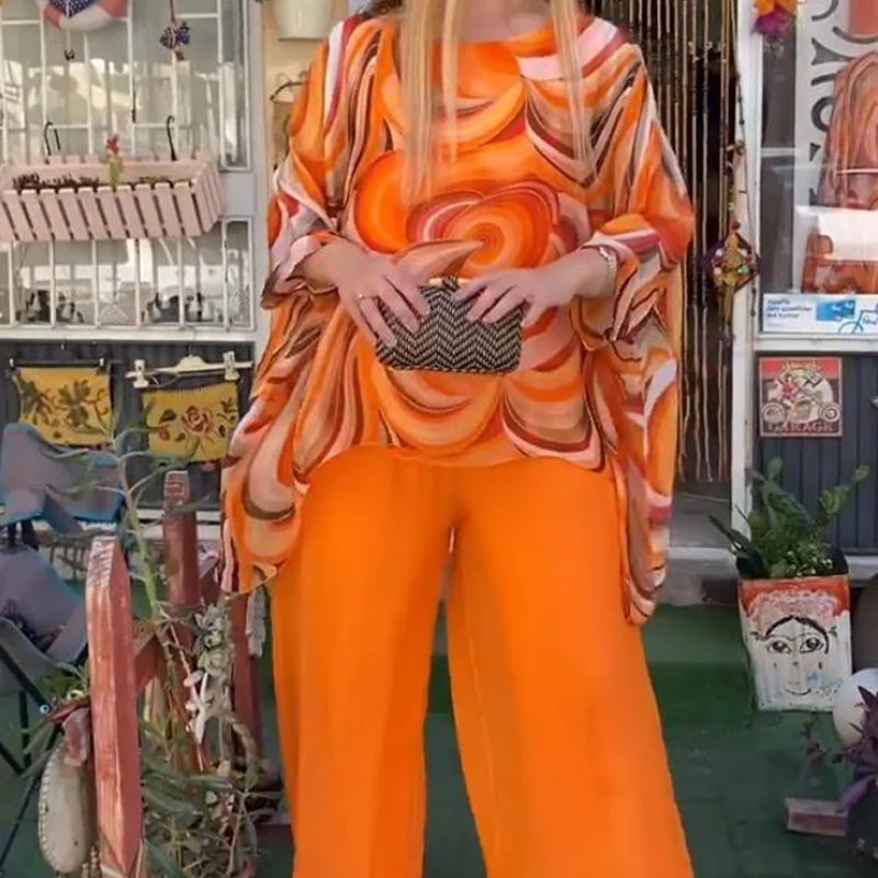 Women's Summer Colorful Chiffon 2 Piece Set