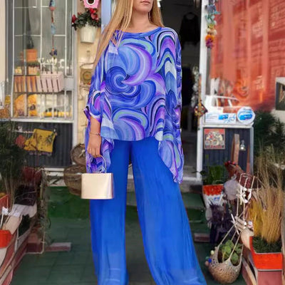 Women's Summer Colorful Chiffon 2 Piece Set