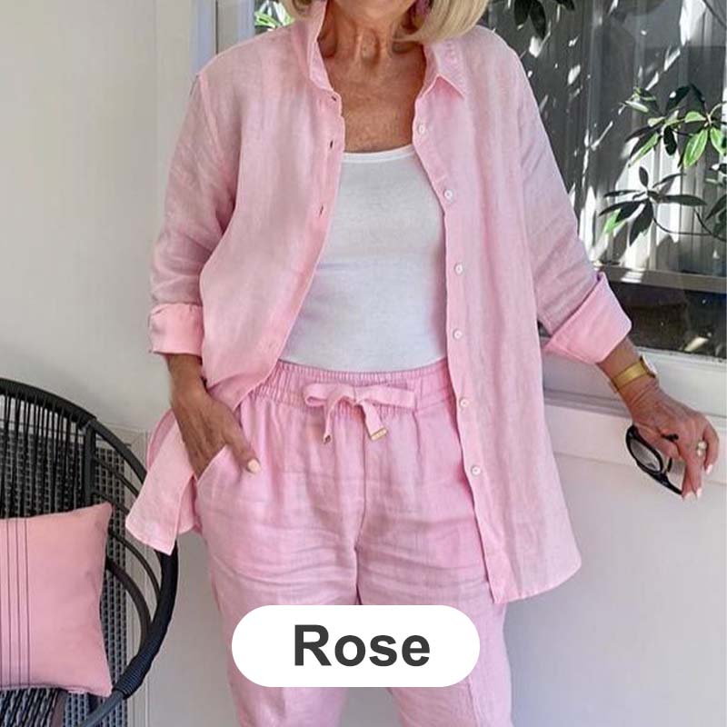 Women's set with long-sleeved shirt and hose from wool and leather