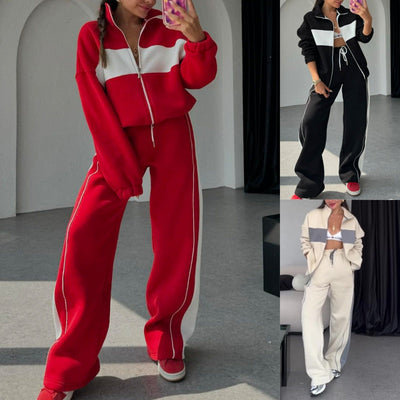 Women's two-piece color block tracksuit